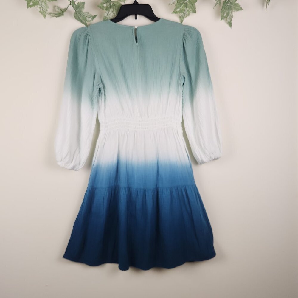 Universal Thread Size XS Cotton Gauze Ombre Elastic waist Dress with Pockets - Picture 7 of 9
